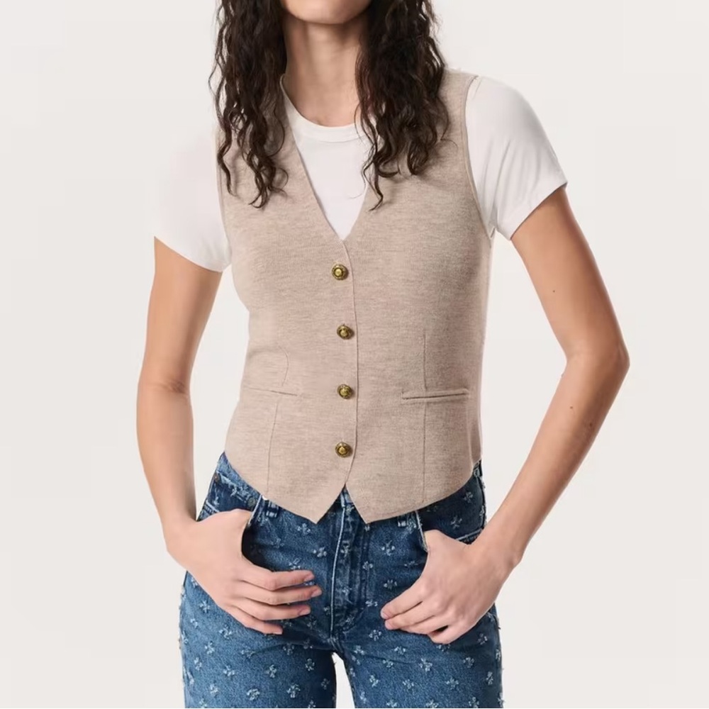 Rag & Bone Ella Vest in Dark Taupe